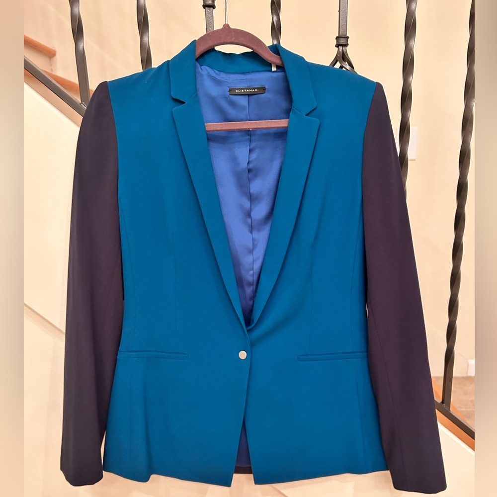 Elie Tahari Teal and Black Women's Blazer